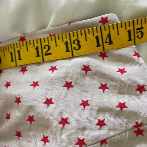 🇨🇦 Christian Chenail Satiny Cream Pencil Skirt With Red Stars, Size 6 - Picture 14 of 16